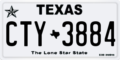 TX license plate CTY3884