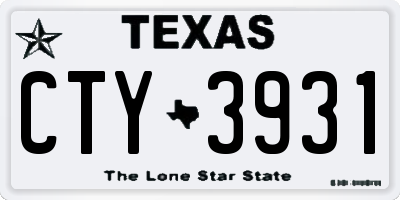 TX license plate CTY3931