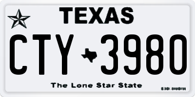TX license plate CTY3980