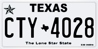 TX license plate CTY4028