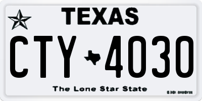 TX license plate CTY4030
