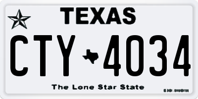 TX license plate CTY4034