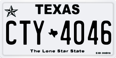 TX license plate CTY4046