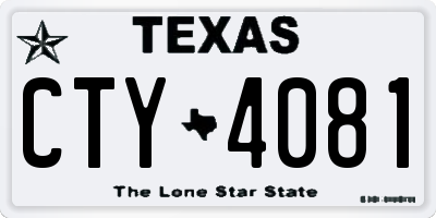 TX license plate CTY4081