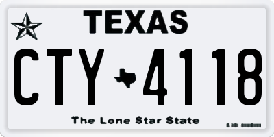 TX license plate CTY4118