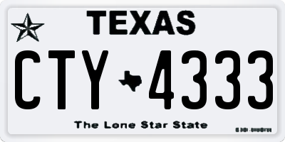 TX license plate CTY4333