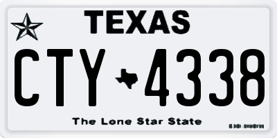 TX license plate CTY4338