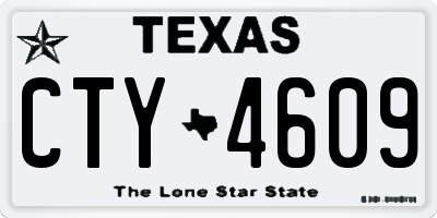 TX license plate CTY4609