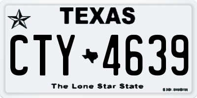 TX license plate CTY4639