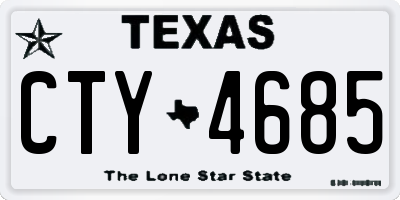 TX license plate CTY4685