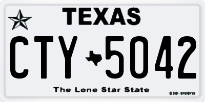 TX license plate CTY5042