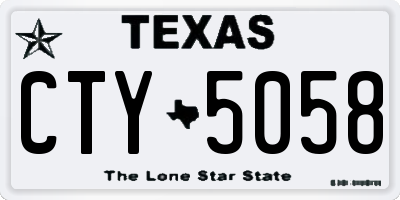 TX license plate CTY5058