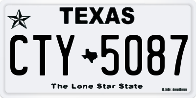 TX license plate CTY5087