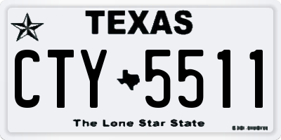 TX license plate CTY5511