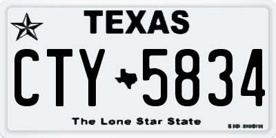 TX license plate CTY5834