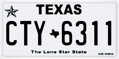 TX license plate CTY6311