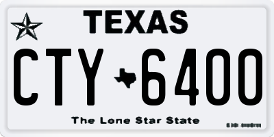 TX license plate CTY6400