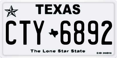 TX license plate CTY6892