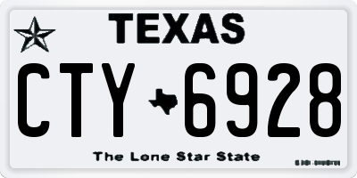 TX license plate CTY6928