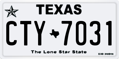 TX license plate CTY7031