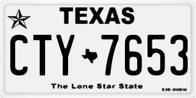TX license plate CTY7653