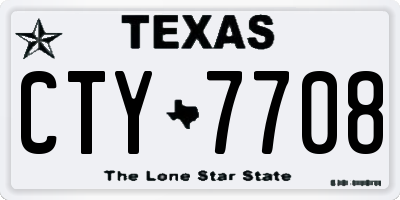 TX license plate CTY7708