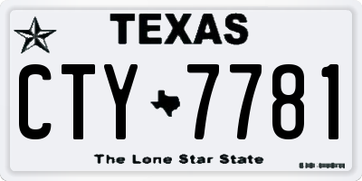TX license plate CTY7781