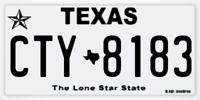 TX license plate CTY8183