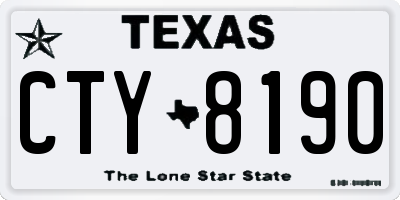 TX license plate CTY8190