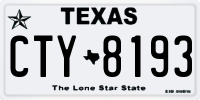 TX license plate CTY8193