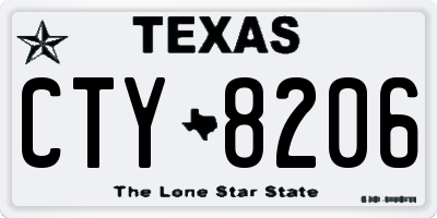 TX license plate CTY8206