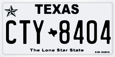 TX license plate CTY8404