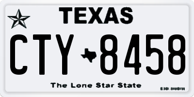 TX license plate CTY8458