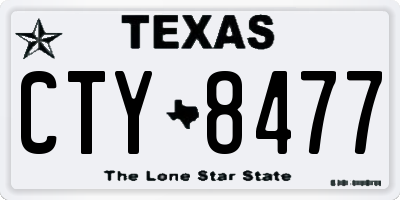 TX license plate CTY8477