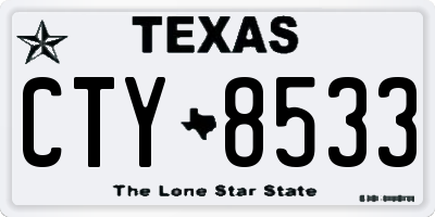 TX license plate CTY8533