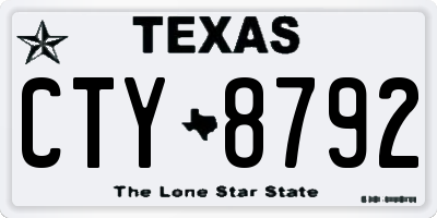TX license plate CTY8792