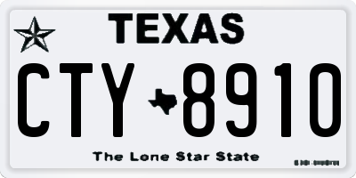 TX license plate CTY8910