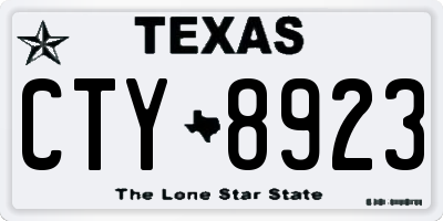 TX license plate CTY8923