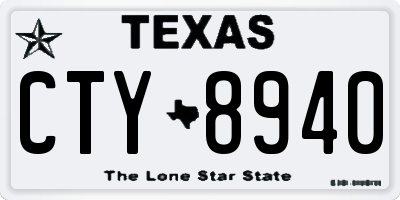 TX license plate CTY8940