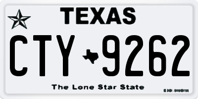 TX license plate CTY9262