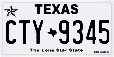 TX license plate CTY9345