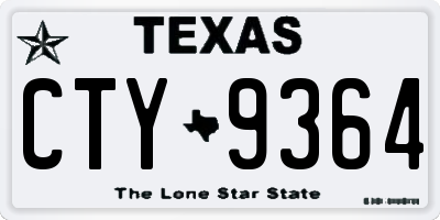 TX license plate CTY9364