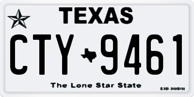 TX license plate CTY9461
