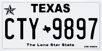TX license plate CTY9897