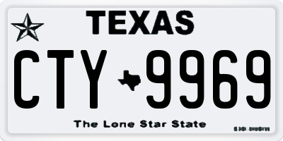 TX license plate CTY9969