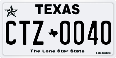 TX license plate CTZ0040