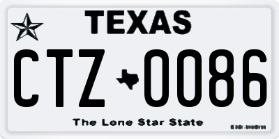 TX license plate CTZ0086