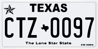 TX license plate CTZ0097