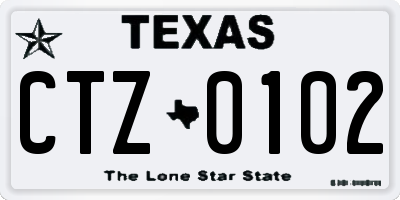 TX license plate CTZ0102