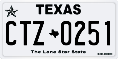TX license plate CTZ0251